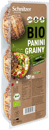 Aufbackbrötchen, Panini Grainy mit Ölsamen (3 Stück) Schnitzer