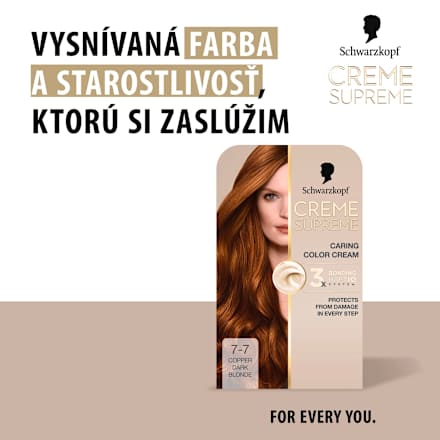Farba na vlasy - 7-7 medená blond Schwarzkopf CREME SUPREME