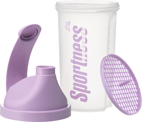 Shaker za pripravo napitkov, lila (500 ml) Sportness