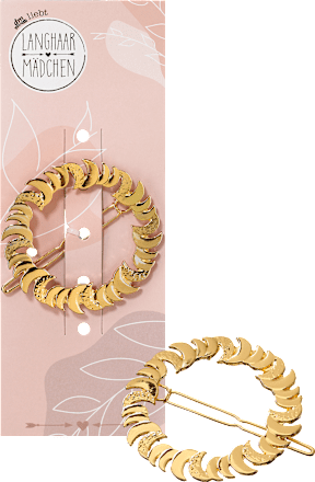 Patentspange gold Wild Heart Langhaarmädchen