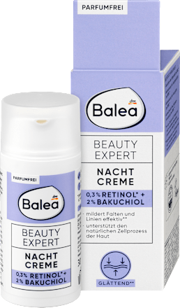 Nočna krema BEAUTY EXPERT z retinolom in bakuchiolom Balea