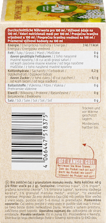 Kräutertee Ingwer, Zitrone & Manuka (20 Beutel) dmBio