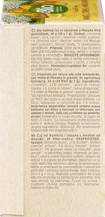 Bio zeliščni čaj z granulatom manuka medu (20 x 2 g) dmBio