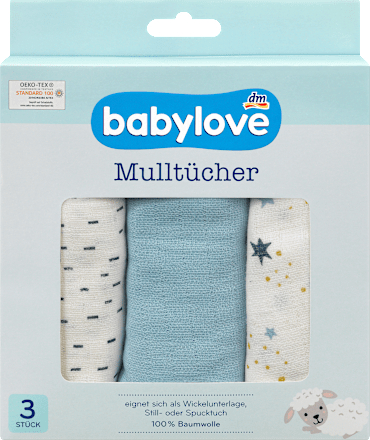 Mulltücher Sterne/Blau babylove