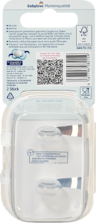 Schnuller Air Nacht Silikon symmetrisch, rosa/blau, ab 16 Monaten babylove