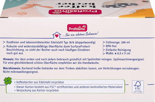 Kaffeebecher, creme Profissimo
