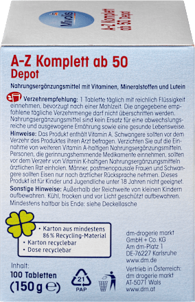 A-Z Komplett Depot ab 50, Tabletten, 100 St Mivolis