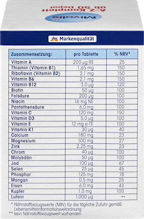 A-Z Komplett Depot ab 50, Tabletten, 100 St Mivolis