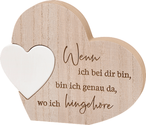 Holzaufsteller, Herz mit Spruch, natur/weiß BOLTZE