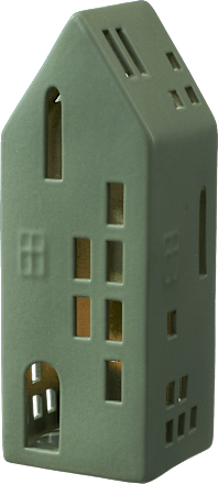 Dekoaufsteller, Haus mit LED, grün (20 cm) BOLTZE