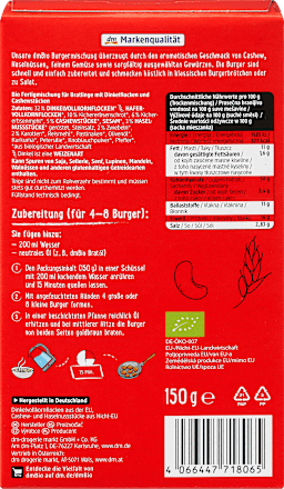 Burgermischung Dinkel, Cashew & Haselnuss  dmBio
