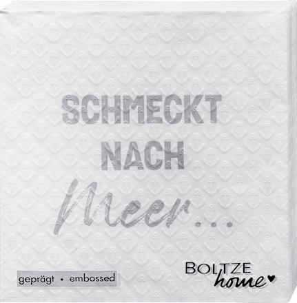 Servietten "Schmeckt nach Meer", geprägt (33x33 cm) Dekorieren & Einrichten