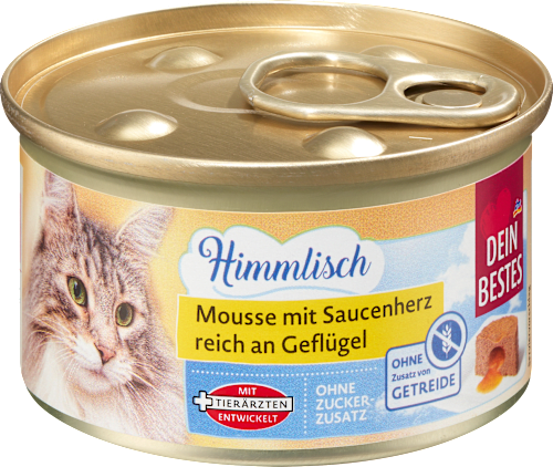 Krmivo pre mačky Himmlisch mousse hydinové mäso s omáčkou Dein Bestes
