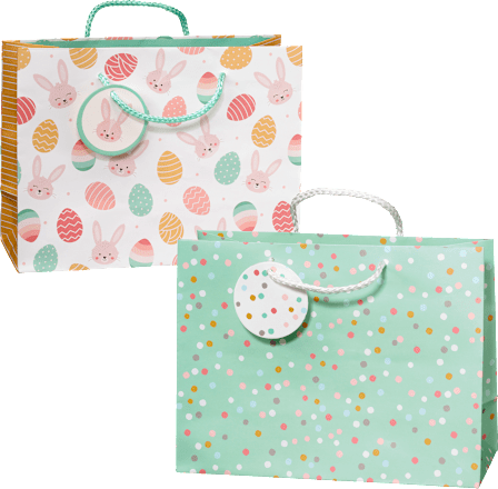 Geschenktaschen Punkte/Eier, midi, quer, Standard Profissimo
