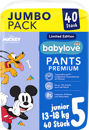 Plienkové nohavičky Premium - veľ. 5 junior (13-18 kg) Jumbo Pack babylove