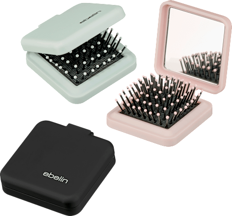 Mini-Klappbürste mit Spiegel ebelin