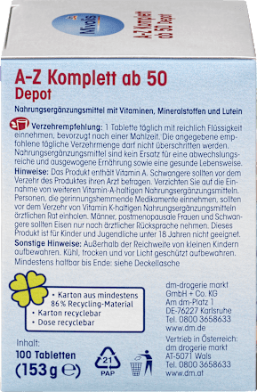 A-Z Komplett Depot ab 50, Tabletten, 100 St Mivolis