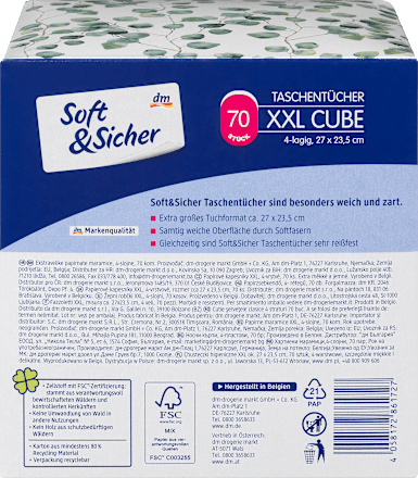 Taschentücher Würfelbox XXL 4-lagig Soft&Sicher