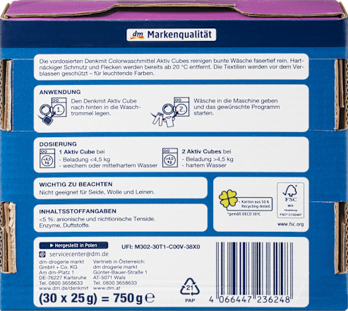 Colorwaschmittel Aktiv Cubes Denkmit