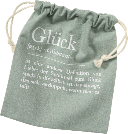 Geschenkbeutel aus Stoff grün "Glück" Vito & Joe