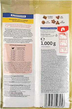 Trockenfutter Katze Knuspermix reich an Geflügel mit Knabbertaschen Dein Bestes