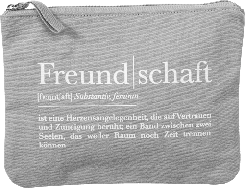 Kosmetiktasche grau "Freundschaft" Vito & Joe