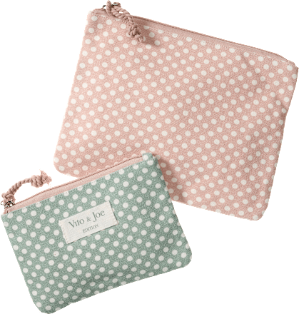 Kosmetiktaschenset rosa/mint Punkte Vito & Joe