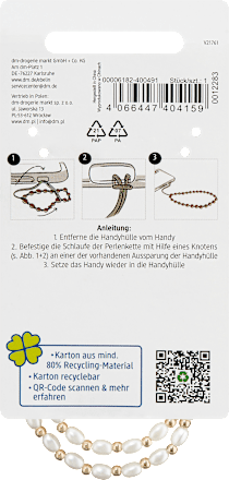 Handykette mit Perlen und Herzen ebelin