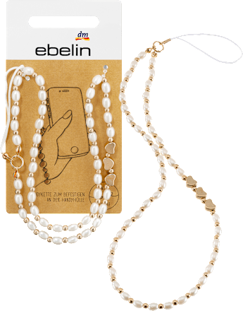 Handykette mit Perlen und Herzen ebelin