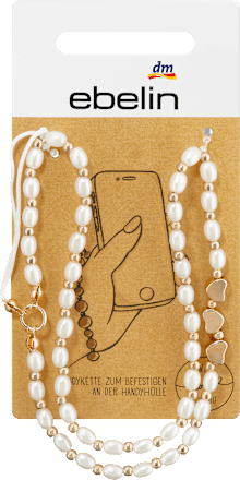 Handykette mit Perlen und Herzen ebelin