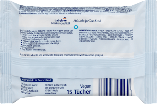 Feuchte Waschlappen babylove