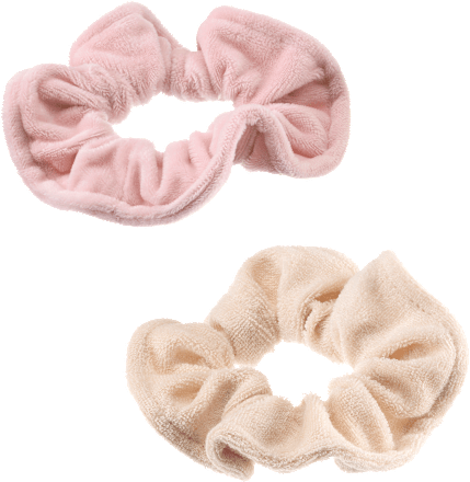 Scrunchies aus Frottee und Mikrofaser rosa ebelin