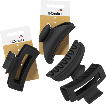 Haarklammer Matt-Optik halbrund, schwarz ebelin