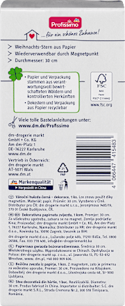 Stern aus Papier 30cm, schwarz Profissimo