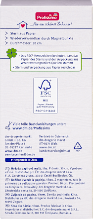 Stern aus Papier 30cm, schwarz Profissimo