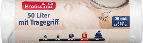 Vrečke za smeti z ročaji, 50 l Profissimo