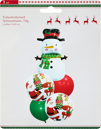 Folienballonset, Schneemann 7tlg Dekorieren & Einrichten