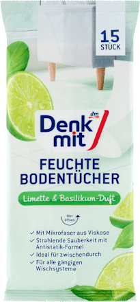 Nedves padlótisztító kendő lime és bazsalikom illattal Denkmit