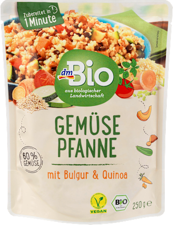 Fertiggericht, Gemüsepfanne mit Bulgur & Quinoa dmBio