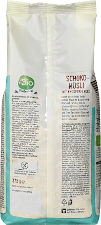 Bio muesli s polnozrnatimi ovsenimi kosmiči, koruznimi kosmiči in čokolado, brez glutena dmBio