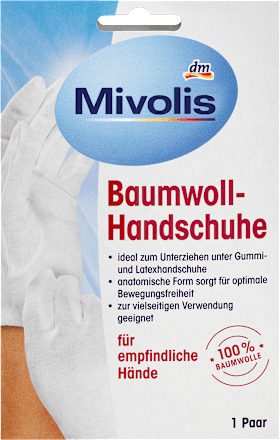 Bavlnené rukavice - biele, 1 pár Mivolis
