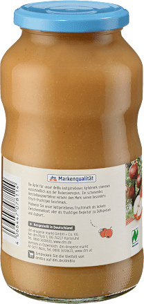 Frucktmark Apfel kaltgerieben, Naturland dmBio
