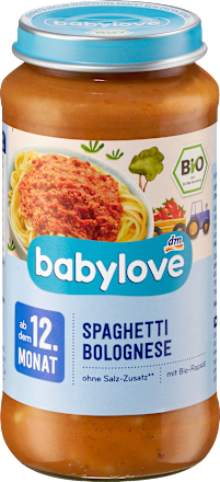 Menü Spaghetti Bolognese ab dem 12. Monat babylove