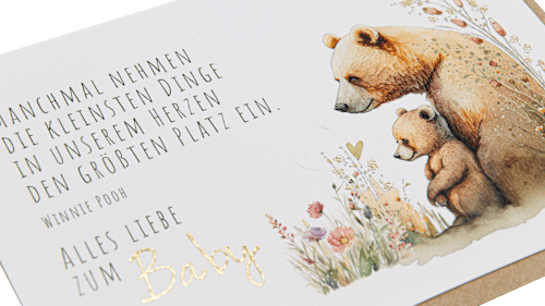 Grußkarte Geburt Baby Bär CACTUS