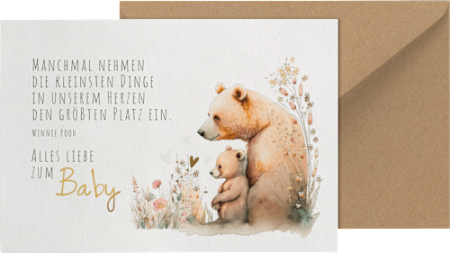 Grußkarte Geburt Baby Bär CACTUS