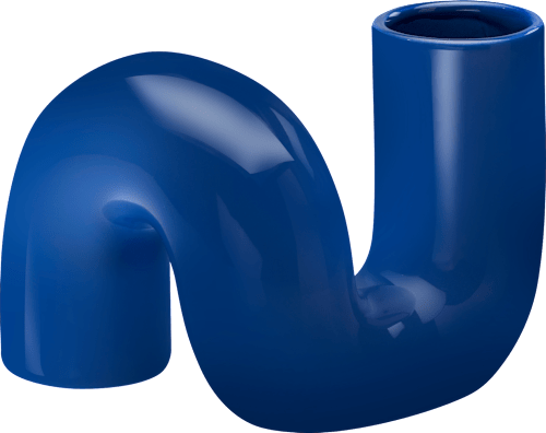 Schwungvase aus Keramik, blau (17x15 cm) BOLTZE