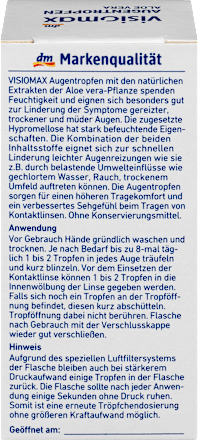 Szemcsepp aloe verával Visiomax