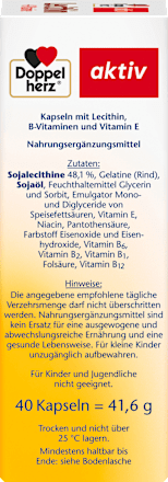 Lecithin + B-Vitamine Kapseln 40 St Doppelherz