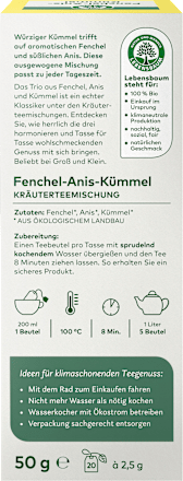 Kräutertee Fenchel-Anis-Kümmel (20 Beutel) LEBENSBAUM