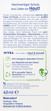 Sonnenfluid Gesicht derma skin clear UV Fluid mit Niacinamid, LSF 50+  NIVEA SUN